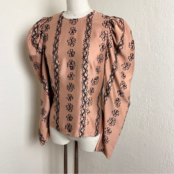 $595 Ulla Johnson Runway Layla Silk Blend Blouse - Picture 5 of 11